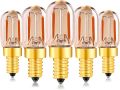 1W E14 T22 LED Filament Candelabra Bulbs(Amber Glow), Tubular Night Light Bulb,Ultra Warm White 2200K,10 Watt Equivalent 100 Lumen,Non Dimmable,5Pack [Energy Class A++]. 