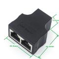 RJ45 1 To 2 Ways Ethernet LAN Network Splitter Double Adapter Ports Coupler Connector Extender Adapter Plug Connector Adapter. 