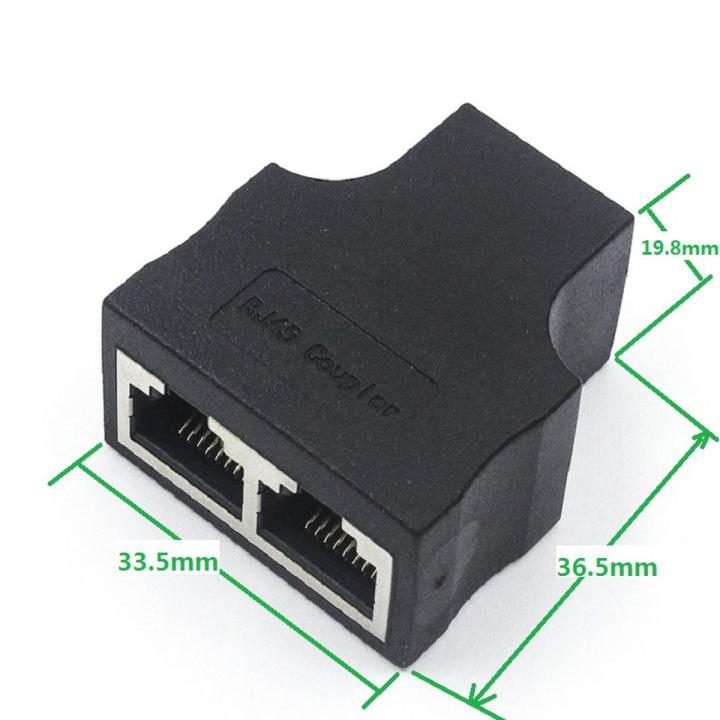 RJ45 1 To 2 Ways Ethernet LAN Network Splitter Double Adapter Ports Coupler Connector Extender Adapter Plug Connector Adapter