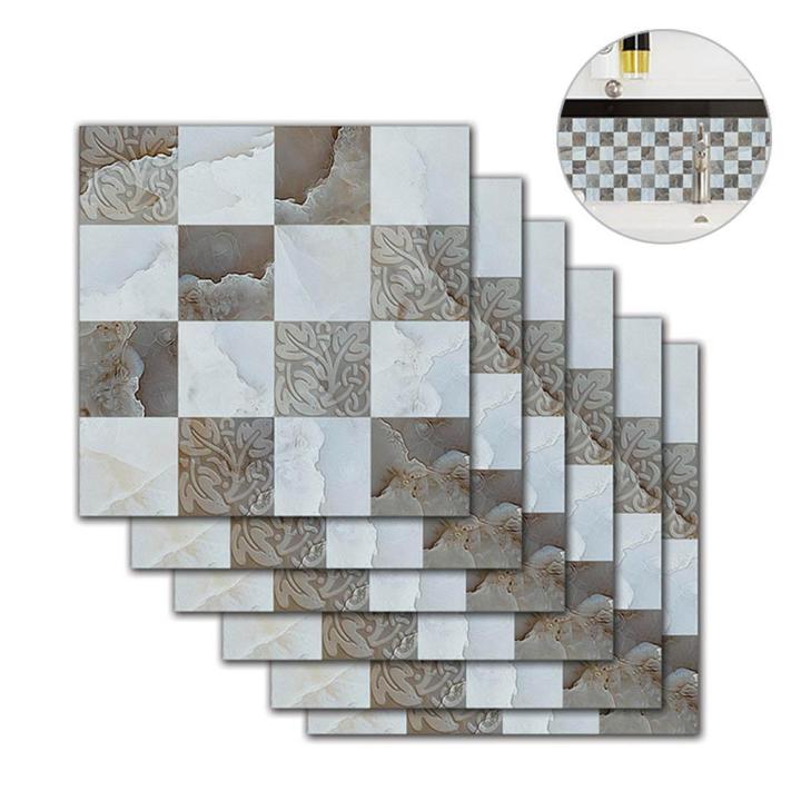 Topsky 3D Brick Wallpaper,Stone Textured,Waterproof Peel And Stick Tile Backsplash For Home Design,Livingroom,Bedroom,Kitchen And Bathroom Decoration(6 Tiles)