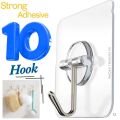 5/10Pcs Adhesive Suction Cup Hooks stick hook Heavy Duty Sticky Wall & Ceiling & Door Nail Free Clear Hook for Bathroom and Kitchen No Scratch Waterproof and Oilproof Sticker. 