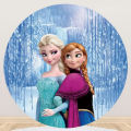 FROZEN ELSA BIRTHDAY Round BACKDROP / ELSA BIRTHDAY DECORATION / Birthday Backdrop / Birthday theme decoration / panaflex / Round backdrop curtain for birthday / birthday accessories. 