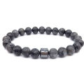 CLASSIC Vintage wholesale mens bracelets Frosted stone men bracelet stone/black bead bracelet. 