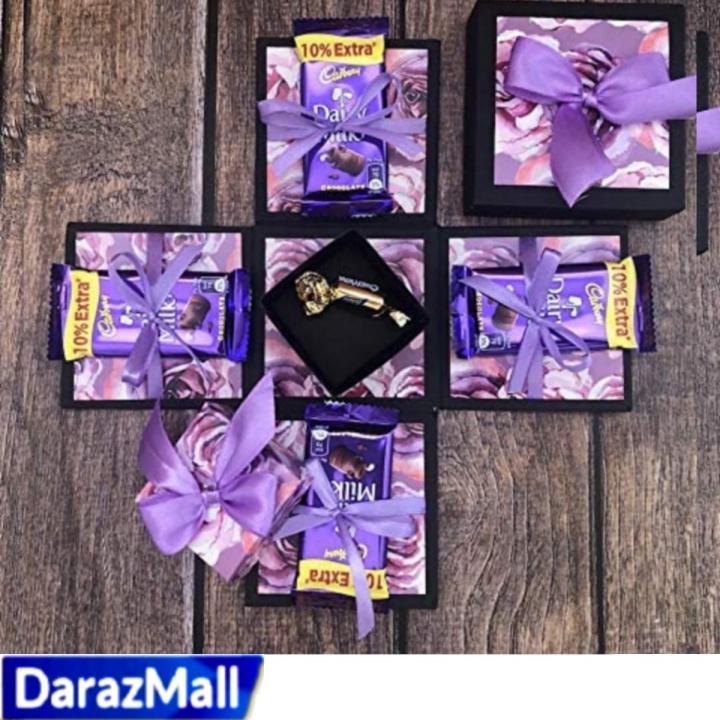 Chocolate gift box - 4 dairy milks - multi layered - gift for all occasion