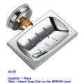 Magic Soap Dish ( Vacuum Suction Cup ) Mirror Glass attachable Soap Dish - 1 Piece. 