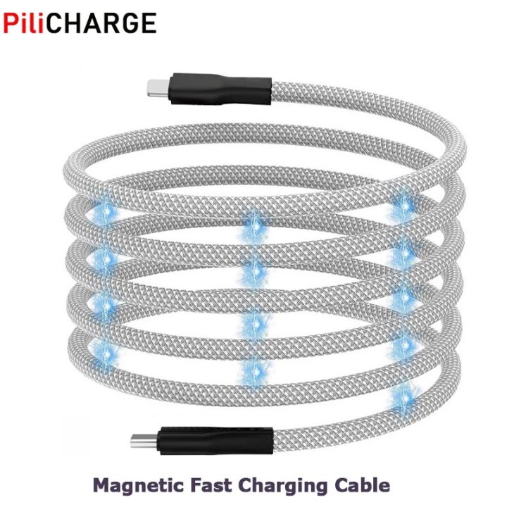 Magnetic USB C To C 100W Fast Charger Cable for iPhone 15 Xiaomi USB A To Type C Data Charging Wire for MacBook Samsung LG Pixel