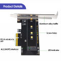 PCI-E 3.0 X4 to NVMe .2 NGFF Key SSD Riser Expansion Card for 2230/2242/2260/2280 .2 SSD EM2-5003. 