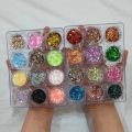 6/12/24 pcs glitter CHUNKS for eyeshadow shimmer dust powder for art & craft party make up pentagon shape dusty loose chunky glitter for eyes and nails. 