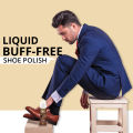 WBM Liquid Shoe Polish - Brown  Instant Shine Shoe Polish with Cleaning Sponge - 75ML. 