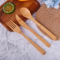 【NEW】 1 Set Bamboo Travel Cutlery Set Fork Knife Spoon Reusable Kitchen Tools Eco-Friendly Wood Bamboo Wooden Cutlery. 
