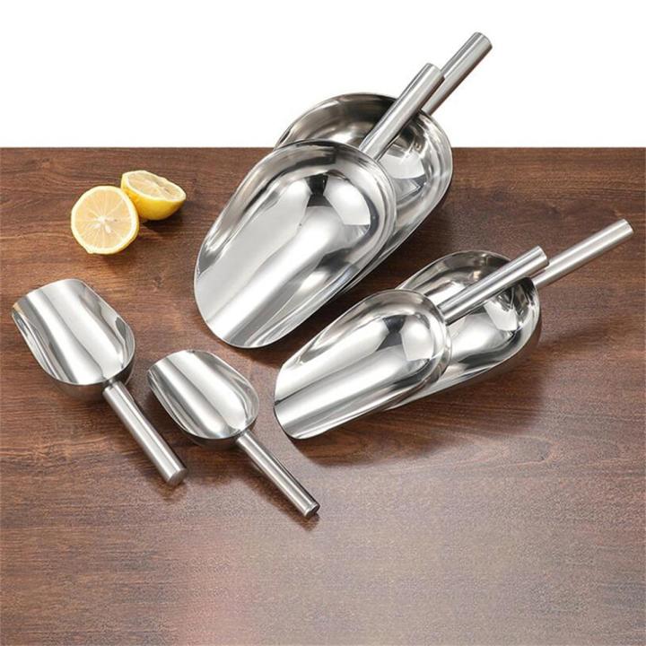 Stainless Steel Ice Scoop Food Flour Sugar Scoop Popcorn Coffee Beans Tools Ice Scooper Shovel