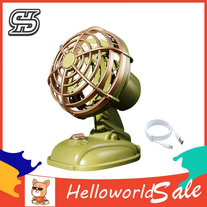 Compact Office Fan Rechargeable Portable Desktop Fan Low Noise Compact Design Adjustable Multi-angle 2 Speed Settings Cooling Fan for Home Office Use