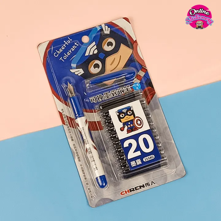 CHREN%20Supper%20Hero%20Fountain%20Pen%20Set%20With%2020%20Ink%20Cartridge%20-%20Image%202