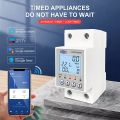 TOMZN 63A WiFi TUYA/Smartlife APP, Reclosable Backlight LCD Energy Meter Timer with Voltage Amper Leakage Protection for solar inverter. 