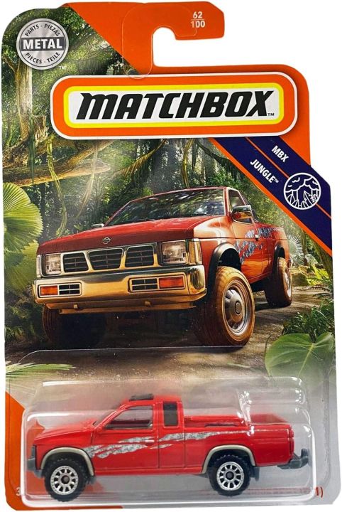 Matchbox '95 Nissan Hardbody (D21) - MBX Jungle Series 62/100, Red Diecast Car - View #3