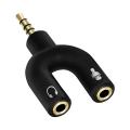 Sounce Audio Jack Headphones with mic, 3.5 mm Jack Splitter 2 Male 1 Female Black (U-Shape)3.5mm U Shape Sound Stereo TRRS Audio Splitter Earphone Jack Adapter 1 Male To 2 Female Stereo Converter For Mobile/PC. 