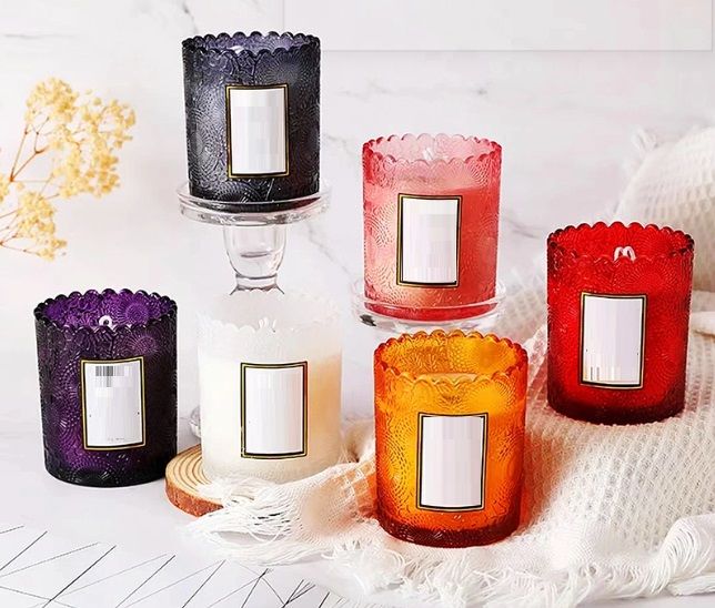 Techmanistan Empty Glass Candle Jars, Glass Tins, Colored Frosted Glass Candle Cup Container