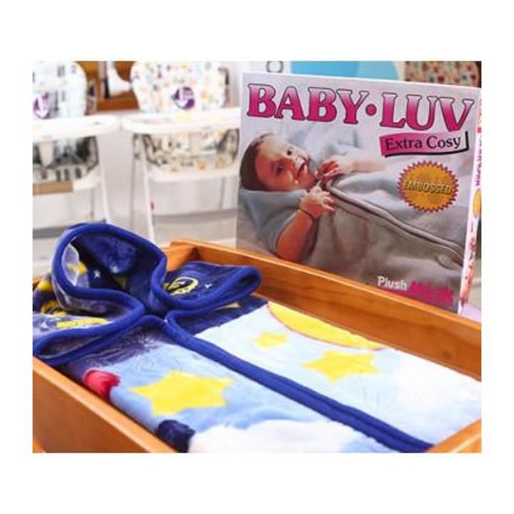 Plush Minks Baby Luv Zipper Printed Blanket New Born Baby Gift