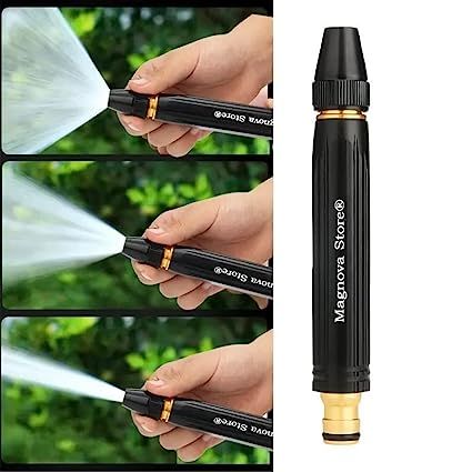TD Steel High Pressure Water Spray Gun Nozzle for 1/2" Hose Pipe, Car & Bike Wash Nozzle Spray Water Gun, Water Jet Hose Nozzles Pipe For Gardening, Window Cleaning Water Nozzle, Gardening water sprayer gun (Without Hose)