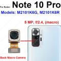 Front Rear Camera For Xiaomi Redmi Note 10/Note 10S/Note 10 Pro Back Main Front Facing Camera Module Flex Cable Repair Parts 10S. 