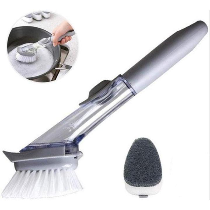 New Soap Dispenser Scrubber Cleaner Dish Wand Brush Scrub Refill Washing Scrub Sponge