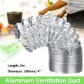 2X 4Inch Ventilator Pipe 100mm Pvc Aluminum Tube Air Ventilation Pipe Hose Flexible Duct 3/2M Air System Vent Bathroom. 