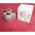 4 pieces Crystal Salt And Pepper Shakers Salt Dispenser Namak Dani with Stand. 