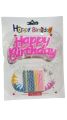 Part Time Happy Birthday Candles, 12 Multicolor Beautiful Candles, Happy Birthday Decoration, Candle. 