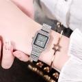 Hot Diamond Watch for Women Luxury Brand Ladies Gold Square Watch Minimalist Analog Quartz Movt Unique Female Women's Wristwatch. 