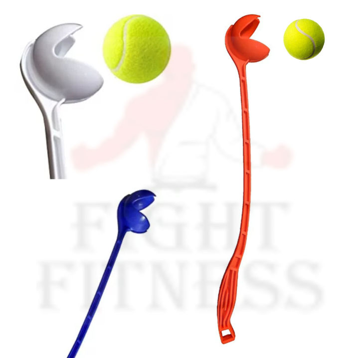 Speed Arm Ball Thrower | Cricket Practice Ball Speed Arm Launcher & Ball Pickup | Ball Dog Thrower 14 Inch | Fetch & Fold Ball Launcher Set for tape ball| Random Color Roboarm , Sidearm , Cricket ball thrower , Stick | Sold by Fight Fitness