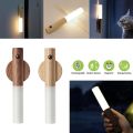 AT - LED USB Wireless Wood Stick Night Light Warm Motion Sensor Wall Lamp Magnetic Corridor Cabinet Wardrobe Light Decor Home Light - 1 Piece. 