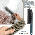 Silicone 3 in 1 Cleaning Brush with Wiper – Compact Scrubber for Kitchen Counters, Sinks & Toilets. 