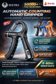 HISTRO 5-60 kg Plastic Hand Grip Strengthener – Adjustable Grip Strength Trainer with Stainless Steel Spring for Strong Wrists, Fingers, Forearm, Hands and Rehabilitation Exercise  Hand Gripper Adjustable Resistance Automatic Counting Non-Slip Hand Grip. 