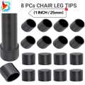 12 Pcs HIGH QUALITY Round Rubber Furniture Leg Caps 1"/25mm Vinyl Flexible Chair Leg Floor Protectors/Covers Plastic End Caps for Patio/Indoor Furniture Leg Caps Railing (Black). 