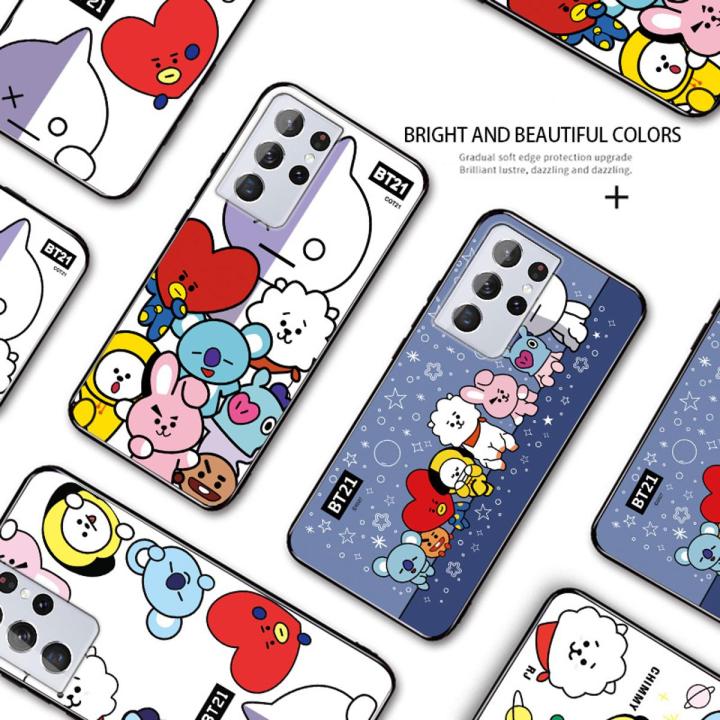 Kingdoor for Samsung S9 Plus Back Cover Cartoon Korea Boys (BT21) Doll Soft Silicone TPU Phone Case