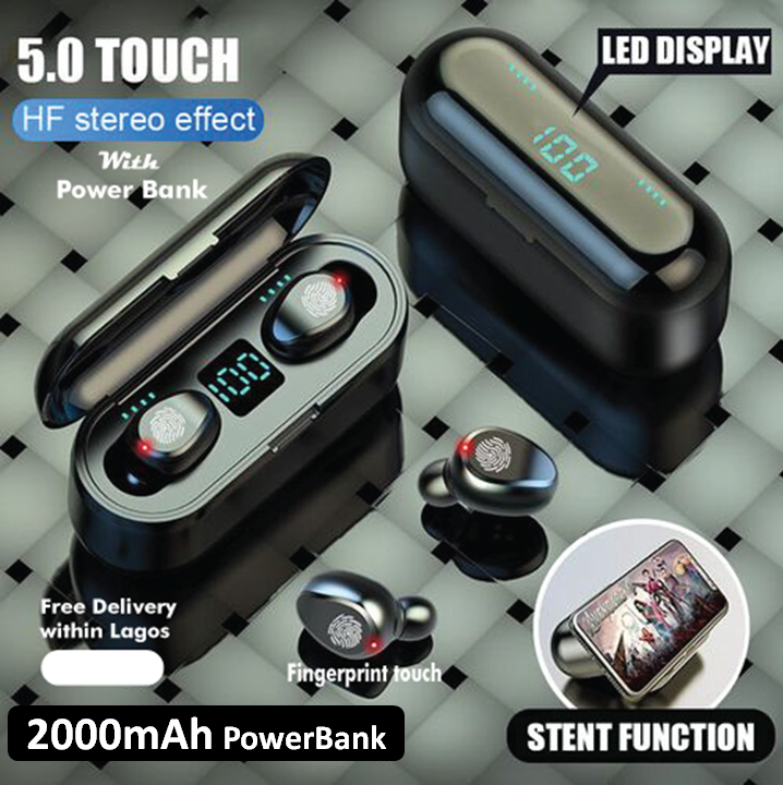 Air F9 Max TWS Bluetooth Earphone LED Display In best price