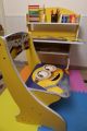 Cartoon Printed Wooden Study Table & Chair Set, Baby Desk/Kids Study Table Chair Set. 