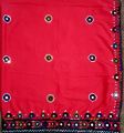 Sindhi/ balochi embroidered large size original karhai handmade red chadar for ladies. 