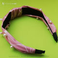 【Fashion Vibe】1 pcs Pearl Top Knot Turban Headband Elastic Hairband Pearl Hair Accessories Korean Solid Soft Velvet Knot Wide Hairband for Women Pearls Knotted Handmade Girls Hair Accessories. 