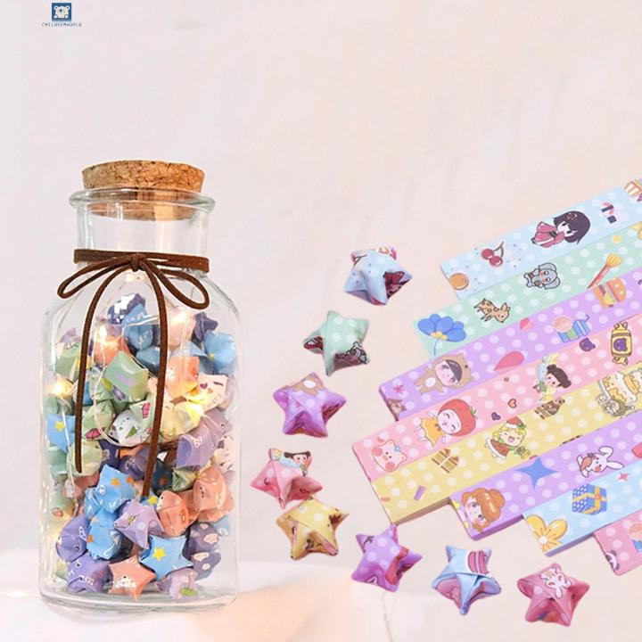 Childrenworld Handmade Origami Stars 540pcs Colorful Origami Star Paper Strips Diy Crafts Double-sided Lucky Star Decoration Colorful Origami Paper