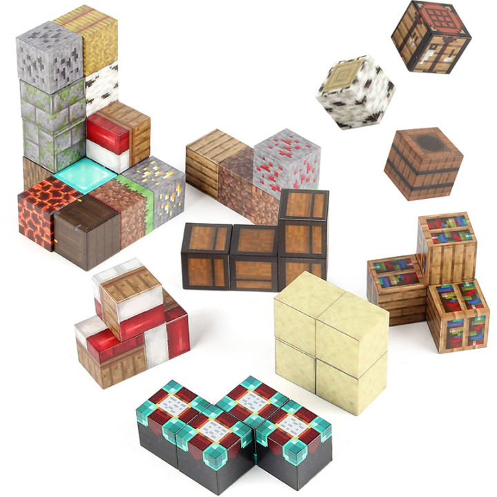 minecraft magnetic cube peripherals ore magnet assembly DIY building blocks children's educational magnetic building block toys