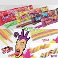 Sour Punk Candy Stick Variety Pack of 4 Flavors (Cola, Apple, Blueberry & Strawberry), 20gm Each. 