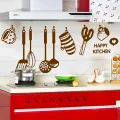 Happy Kitchen Wall Sticker for Kitchen Decoration Ultra-Thin Vinyl (18 x 36 inches). 