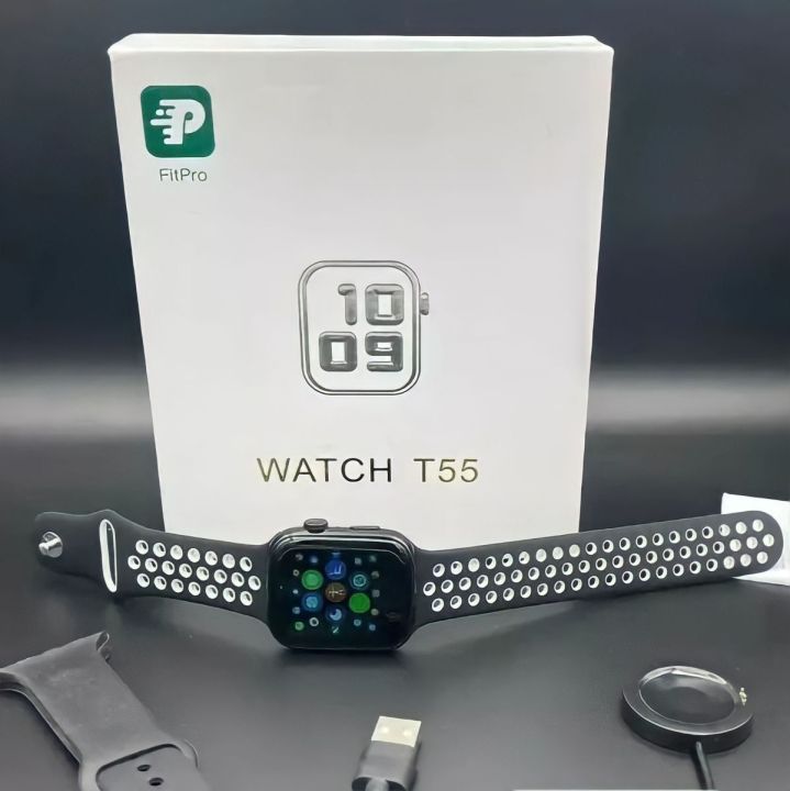 T55 Smart Watch Full Touch Smartwatch Unisex Heart Rate Fitness Tracker Watch 5 44MM Smart Watch 1.75 Inch