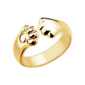 Women Ring Animal Foot Print Adjustable Electroplated Ring. 