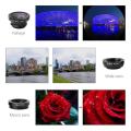 360 Degree Rotate Shark Tail Shape Clip Wide Angle Macro Fisheye Lens 3 in 1 Cell Phone Camera Lens Kit for Mobile Phones iphone-SHYJT001. 