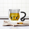 Mug with lid 1 tea coffee mug with handle, milk cup double wall insulated glass with lid, lovely coffee milk tea cup double wall. 