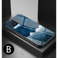 Biruiqu For Realme 8 8 Pro Shockproof Starry Colorful Tempered Glass Back Soft Silicone Edge Case Cover. 