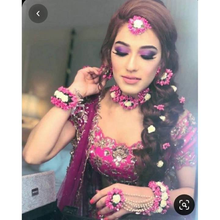 Gorgeous Bridal Shower / Party wear Jewellery set , Artificial flower jewellery for mehndi