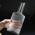 Jug and Glass Water Sets of 5- Drinkware Fancy water Set - Vertical Stripe Fluted Bottom Design. 